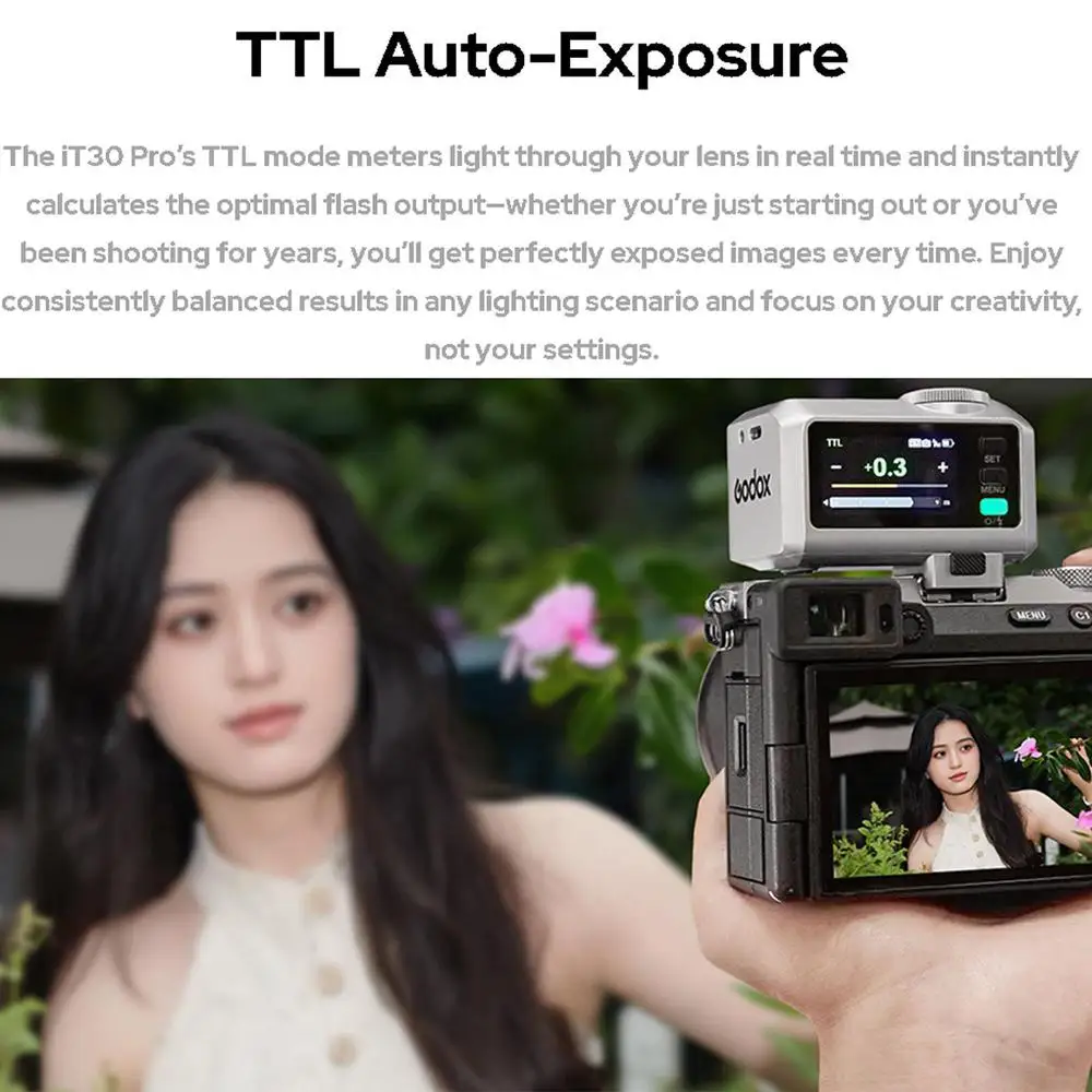 Godox iT30Pro Ultra-Lightweight Mini TTL Flash with 2.4GHz Wireless, HSS 1/8000s