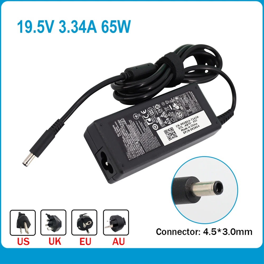 

19.5V 3.34A 4.5*3.0mm 65W Laptop AC Power Supply Adapter For Dell HA65NS5-00 09RN2C, DA65NM111-00, LA65NS2-01, Inspiron 17, 1750