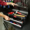 20-Inch Black Steel 2-Drawer Tool Box Chest with Lid Ergonomic Handle Secure Latches Ball-Bearing Slides Garage Workshop Storage 5