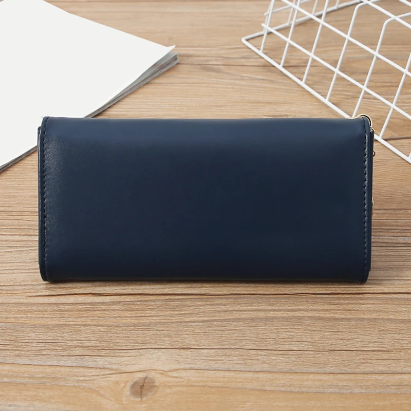 Mode Frauen PU Leder Lange Brieftaschen Multi-funktionale Falten Geldbörse Frische Weibliche Kupplung Karte Halter – Detail 13