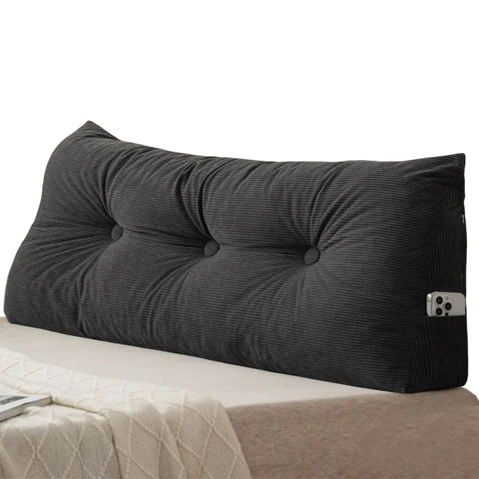 Triangular Wedge Back Support Pillow with Pocket