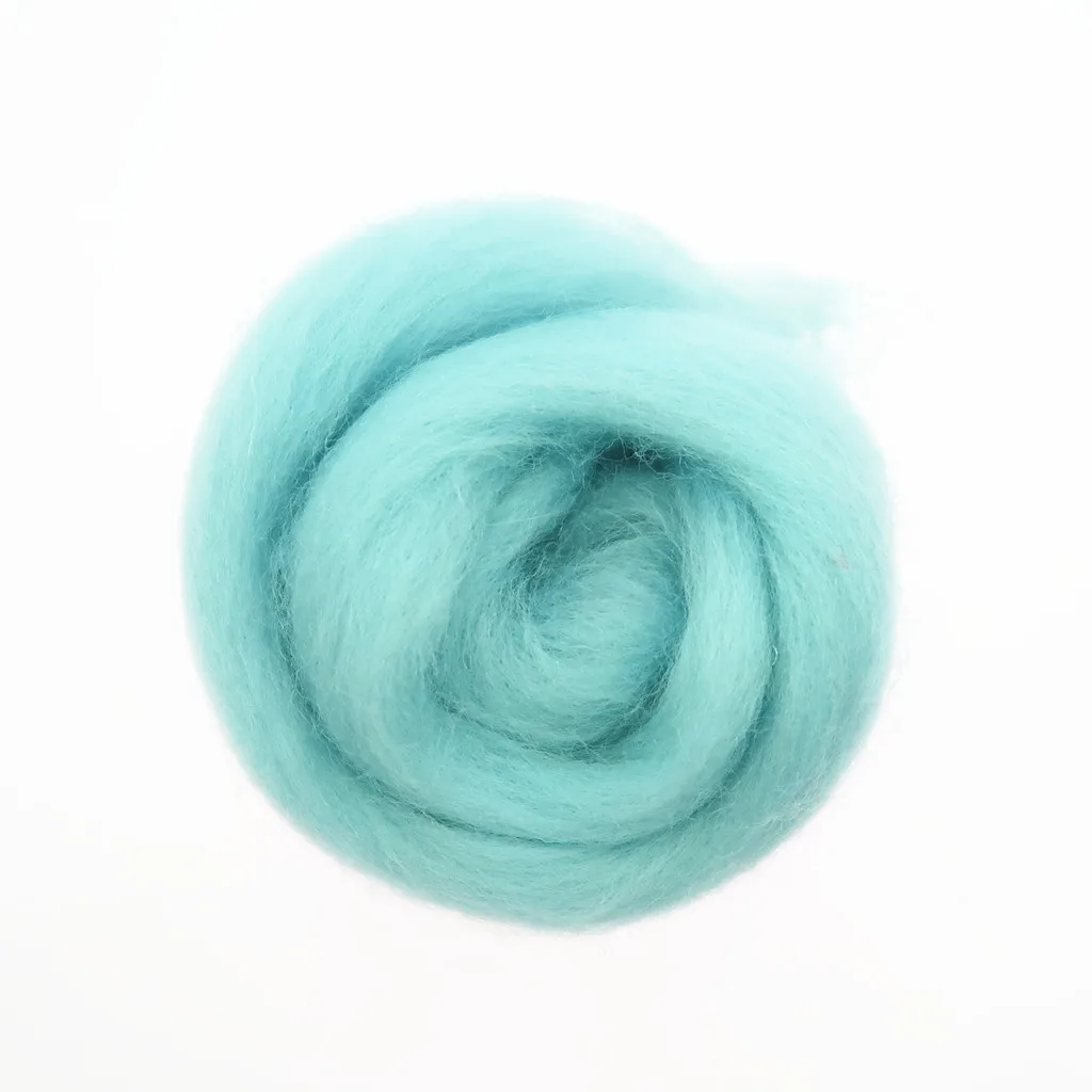 Light Blue Series Wool Fibre Flower Animal Toy Wool Roving Needle Felting Handmade Spinning DIY Craft Materials Tool wool felting kit needle felt kit needle felting wool wool felting needles 10/50/100g