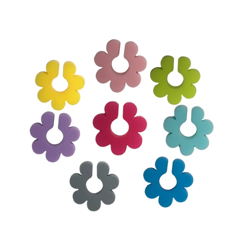 8Pcs Wine Glass Charm Identification Cup Tag Delicate Silicone Flower Drink Marker