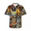 Tarot Hawaiian Shirt Men Beach A Major Arcana Print Casual Shirts Short Sleeve Breathable Design Novelty Oversize Blouses 2