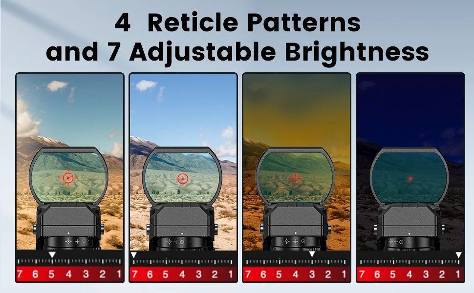 Description Picture 6 of itemRed Dot Reflex Sight 1X22X33mm Tactical Riflescope Hunting Optics Scope 4 Reticles for Pistol Rifle Shotguns for 20mm/11mm Rail