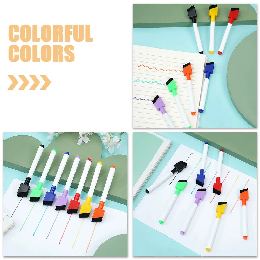 8Pcs 지울 수있는 화이트 보드 마커 교실 사무실을위한 멀티 컬러 다목적 건식 지우기 펜 다채로운 파인 팁 액체 분필