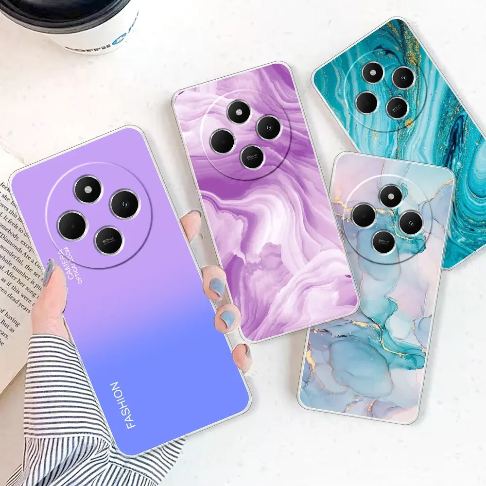 Clear Shockproof Soft Silicone TPU Phone Case with Stylish Print Design