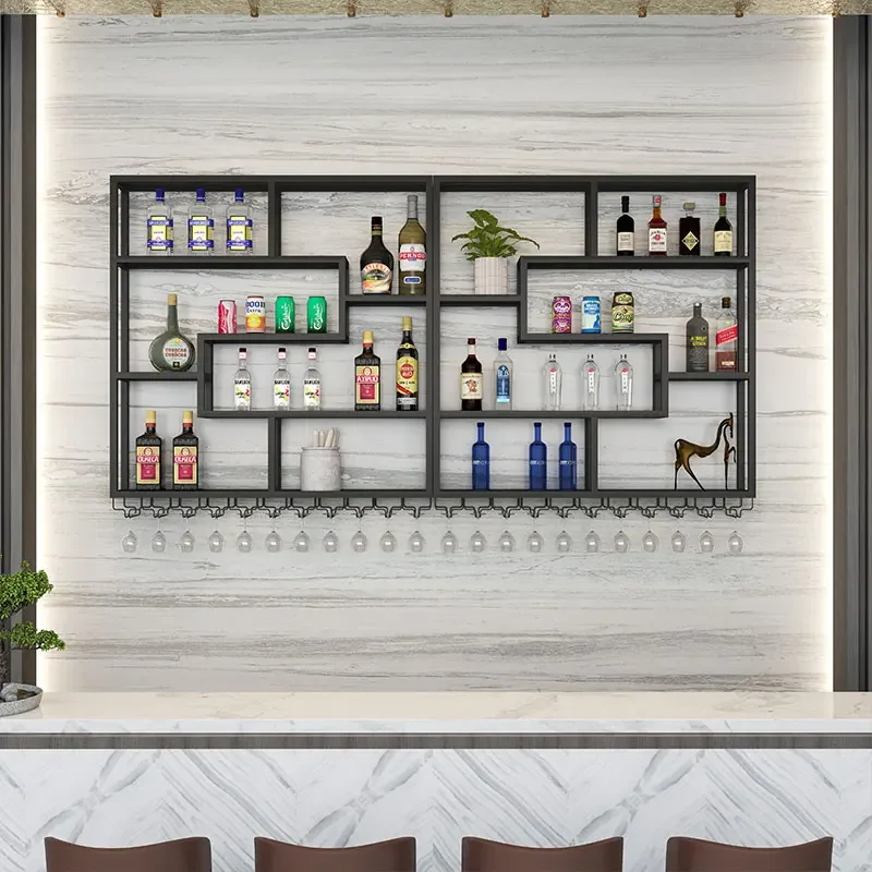 

Industrial Vintage Wine Wall Rack Minimalist Nook Unique Luxury Kitchen Cabinets Alcohol Party Szafka Barek Storage Furniture