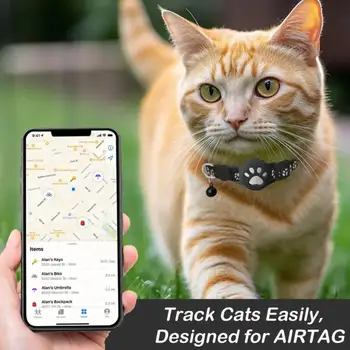Adjustable Reflective GPS Cat Collar 1