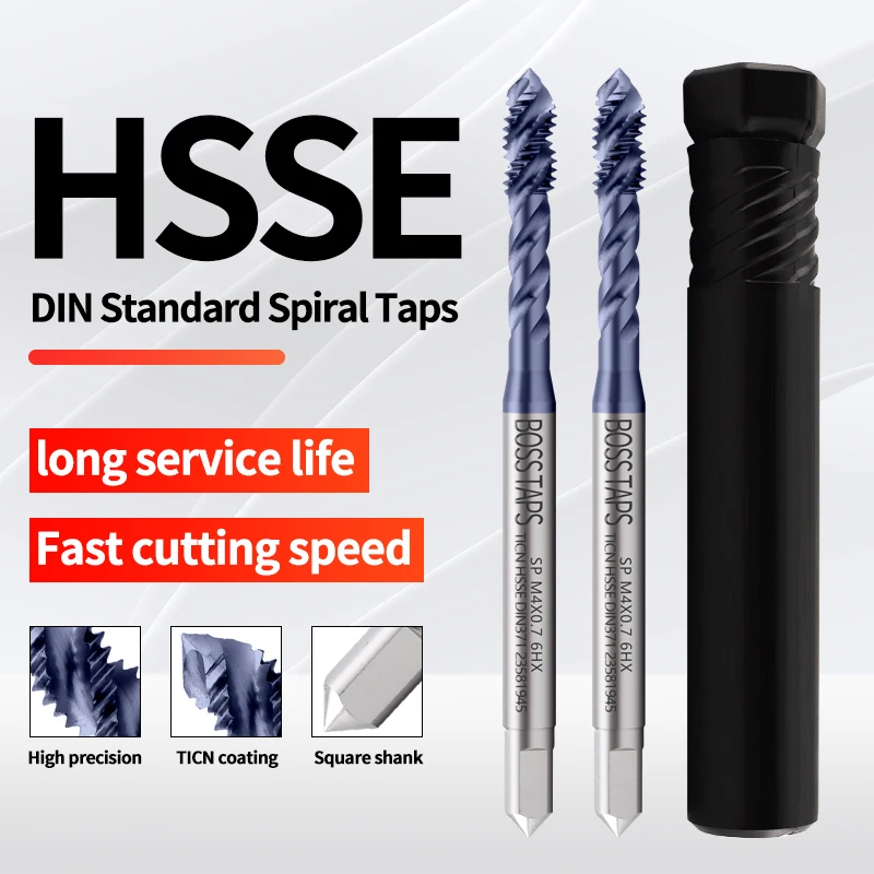 HSSE-M35 DIN 371 376 Standard Spiral Fluted Tap M2.5 M3 M4 M5 M6 M8 M10 M12 Machine Screw Thread Tap