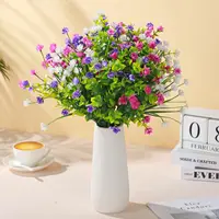 4 Bundles Artificial Plants UV Resistant Faux Bushes Plastic Flowers Home Farmhouse Wedding Outdoor Garden Porch Decor Plant 4