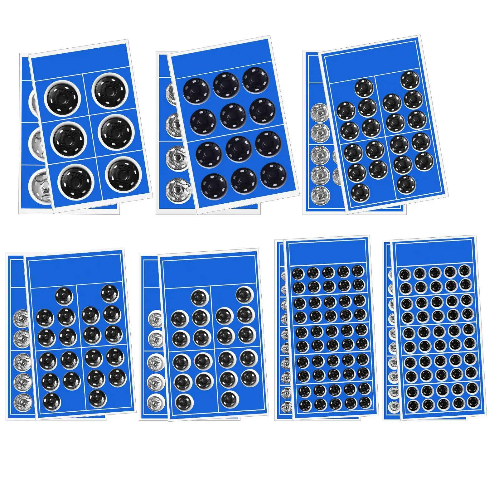 Snap Buttons Black Silver Metal Fasteners Press Button 8/12/16/18/20mm Iron Stud Plating Round Button Garment Sewing Accessories 6