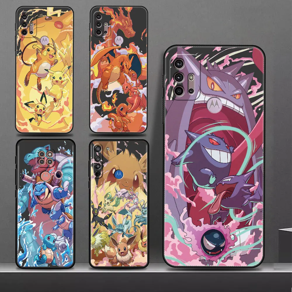 Pokemon P-Ikachu Cool Gengar Custodia Per Telefono Per Motorola Edge 20 Pro G51 5G 30 Neo G22 One Fusion G31 G9 Power Cover Paraurti In Silicone
