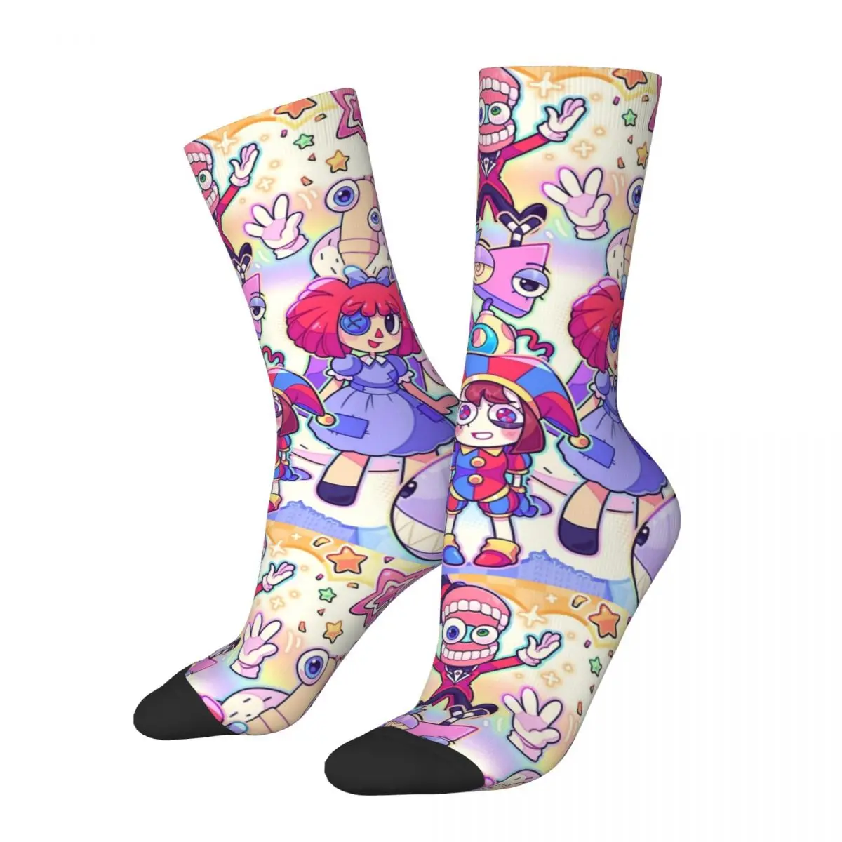 

Funny The Amazing Digital Circus Tv Series Soccer Socks Polyester Long Socks for Unisex Sweat Absorbing