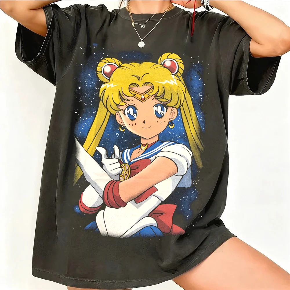 Retro 90s Anime Graphic Cotton Tee - Unisex Streetwear Casual Trend Shirt