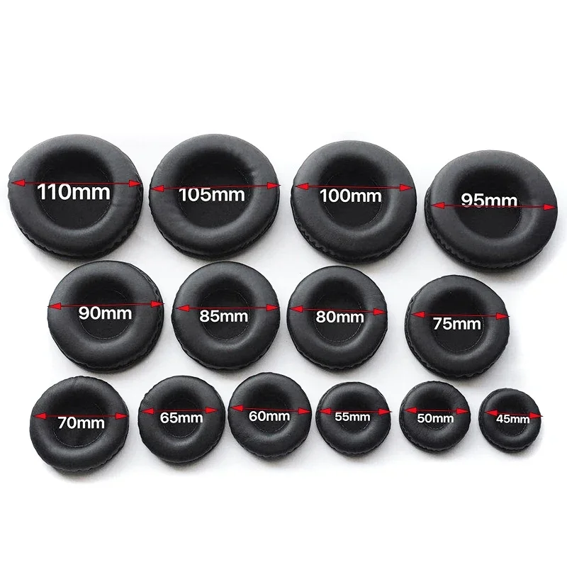 Premium Headphone Ear Pad Cushions - Soft Sponge Leather Foam, Multi-Size Options