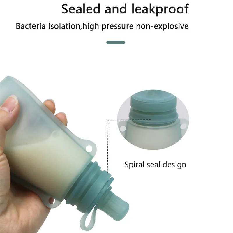 Baby Portable Milk Storage Bag Newborn Silicone Complementary Food Bag Children&rsquo;s Water Bag Baby Outdoor Folding Drinking Bag