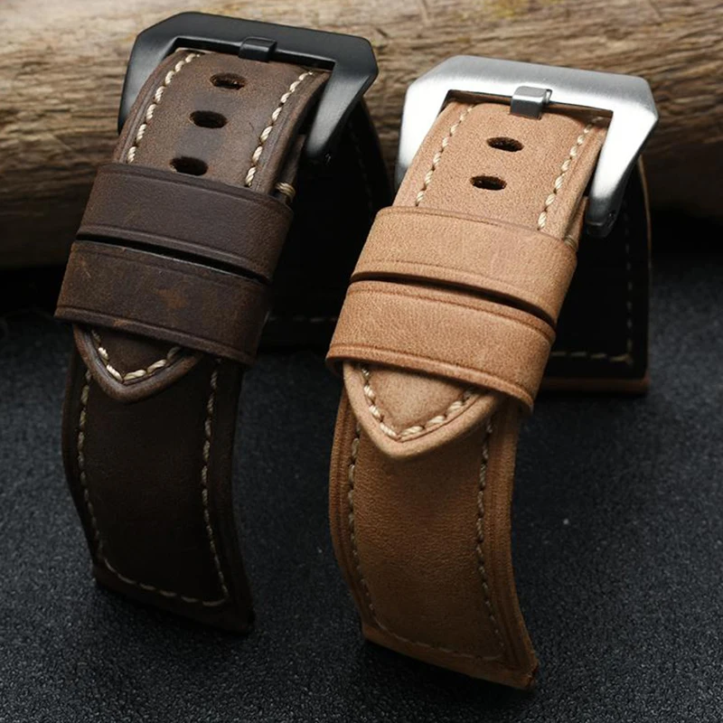 Premium Crazy Horse Leather Watch Band - Genuine Leather Strap