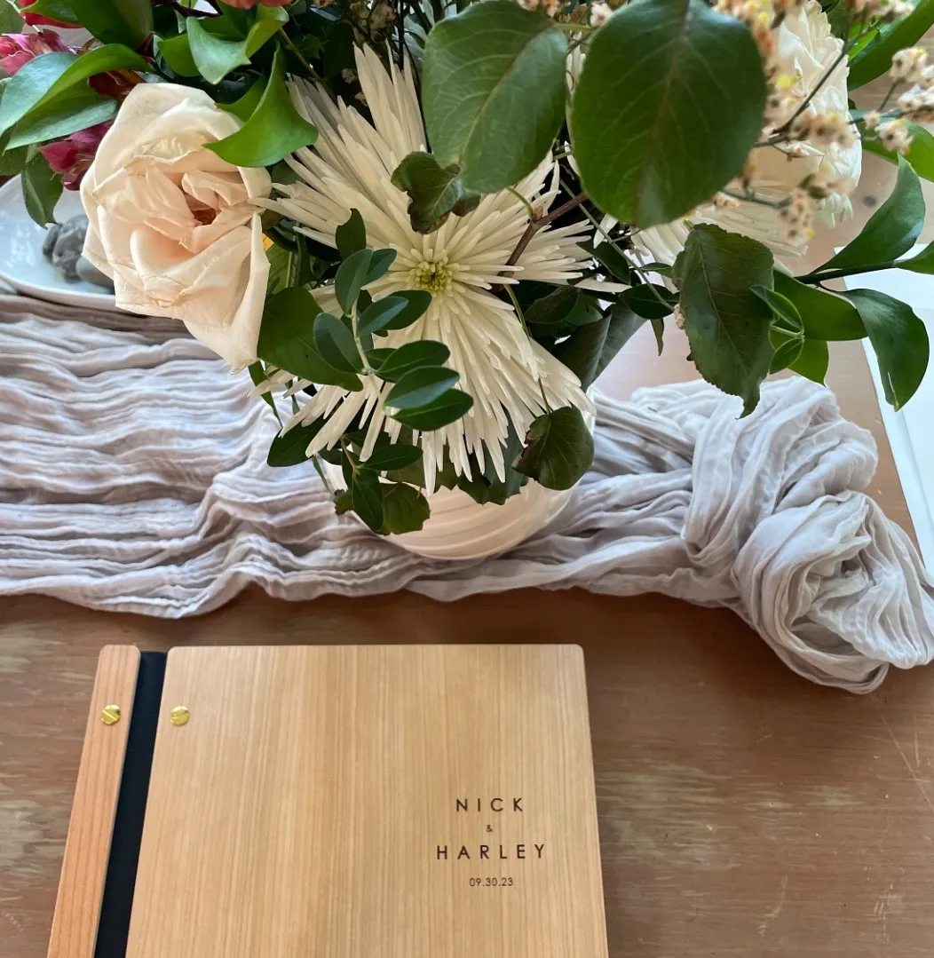 Wedding Guest Book Personalized Guest Book Photobooth Album Wooden Photo Album Wedding