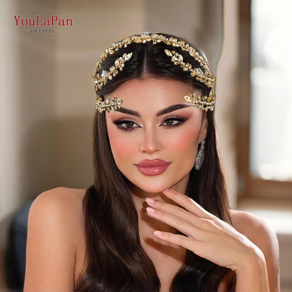 YouLaPan Glänzende Strass Braut Stirnband Hochzeit Kopfschmuck Bankett Party Haar Zubehör Frau Kopfbedeckungen Braut Tiara HP496 – Detail 12