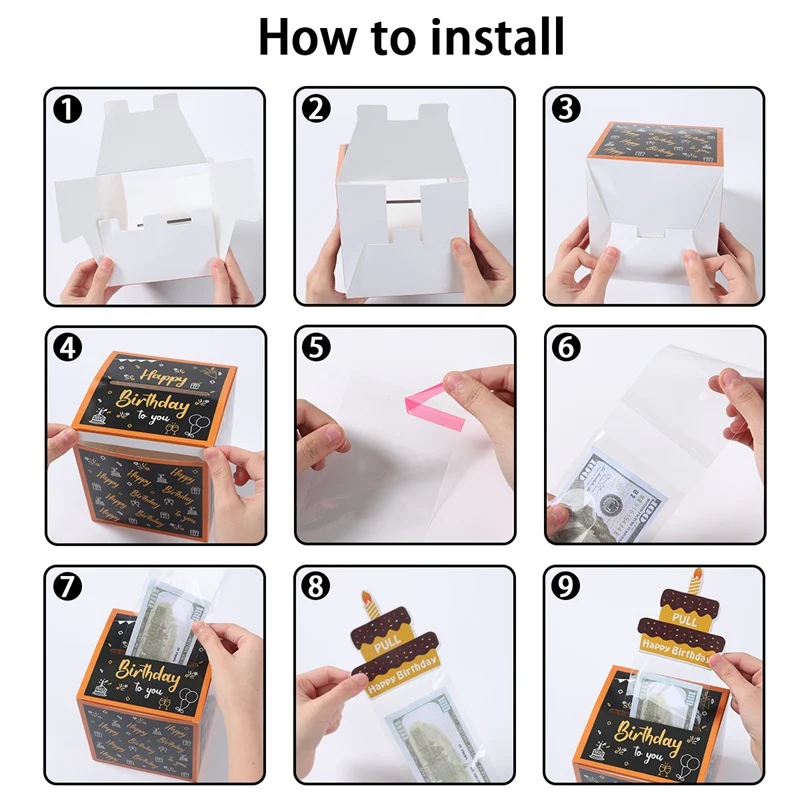 Birthday Money Gift Boxes with Pull-Out Happy Birthday Card, Fun Cash Surprise Packagin... - SKU MGB01127 - UGI Packaging