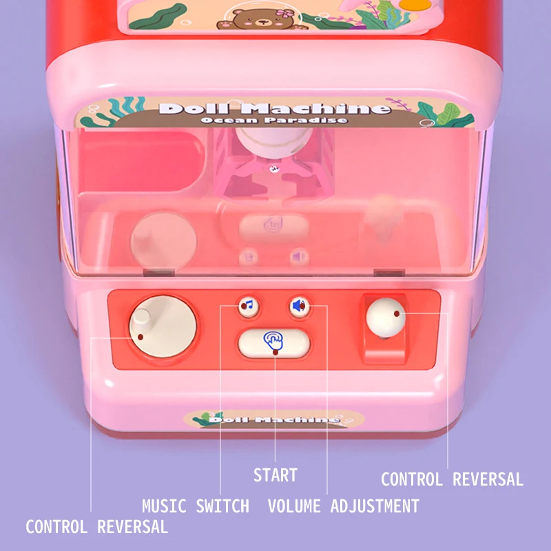 New Charging Doll Claw Machine DIY Doll Machine Kids Play Game Clip Doll Toys Large Claw Catch  Crane  Birthday Gift Girl Boy 3
