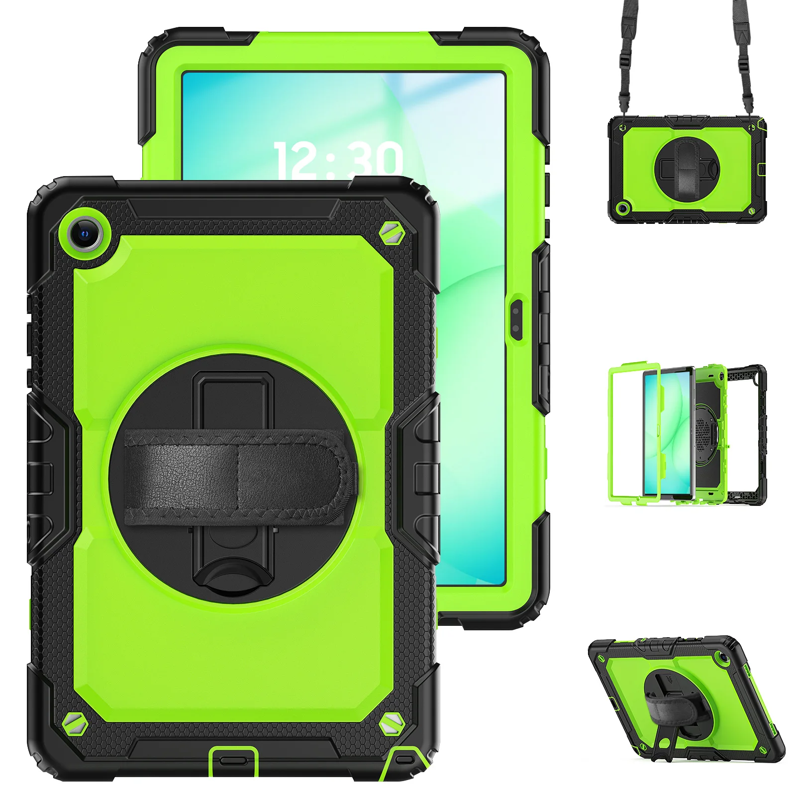 Durable Shockproof Tablet Case with Hand & Shoulder Straps - Kids Safe Cover