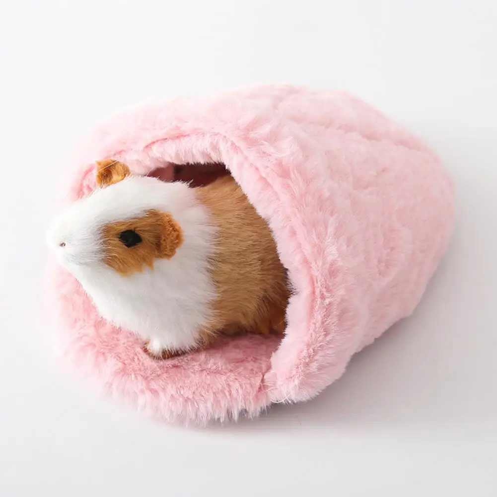 Comfortable Hamster Bed Cozy Plush Hamster Nest Guinea Pig Hideout House Small Pet Cave Warm Fleece for Squirrel for Winter For pet sleeping bed pet cave bed