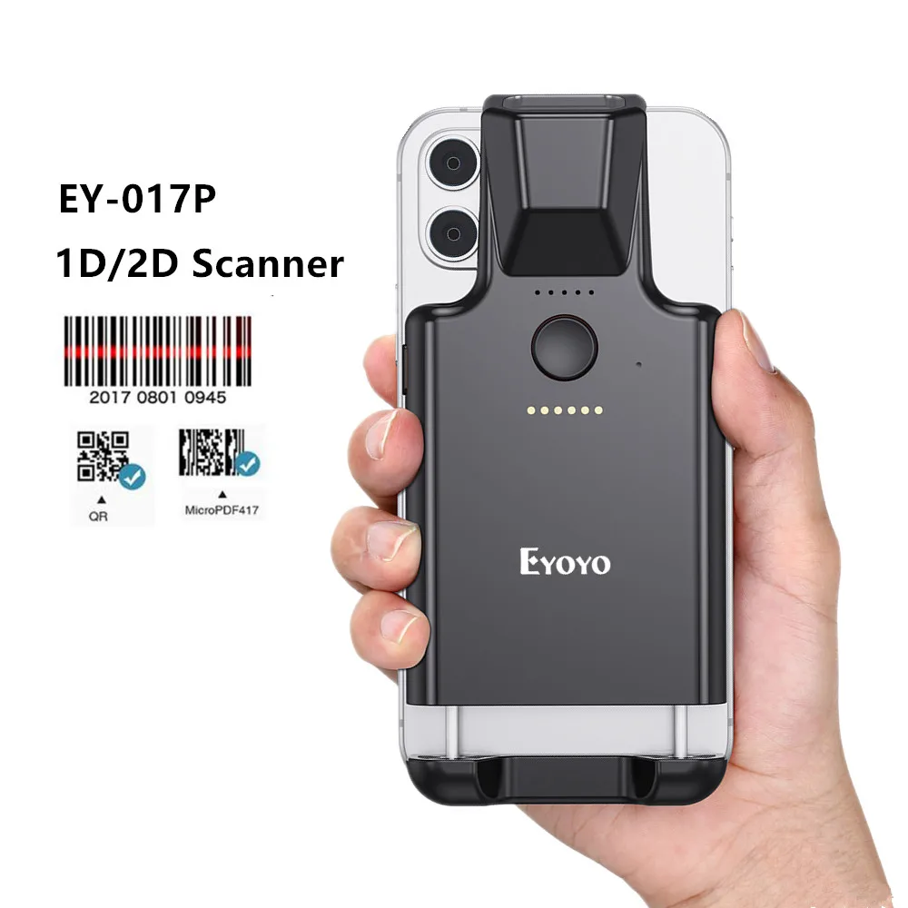 Eyoyo-qrコードスキャナー,バッククリップ,電話,バーコード