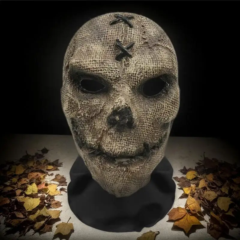 Spooky Ghostly Full Face Mask with 3D Mesh for Cosplay and Halloween Fun