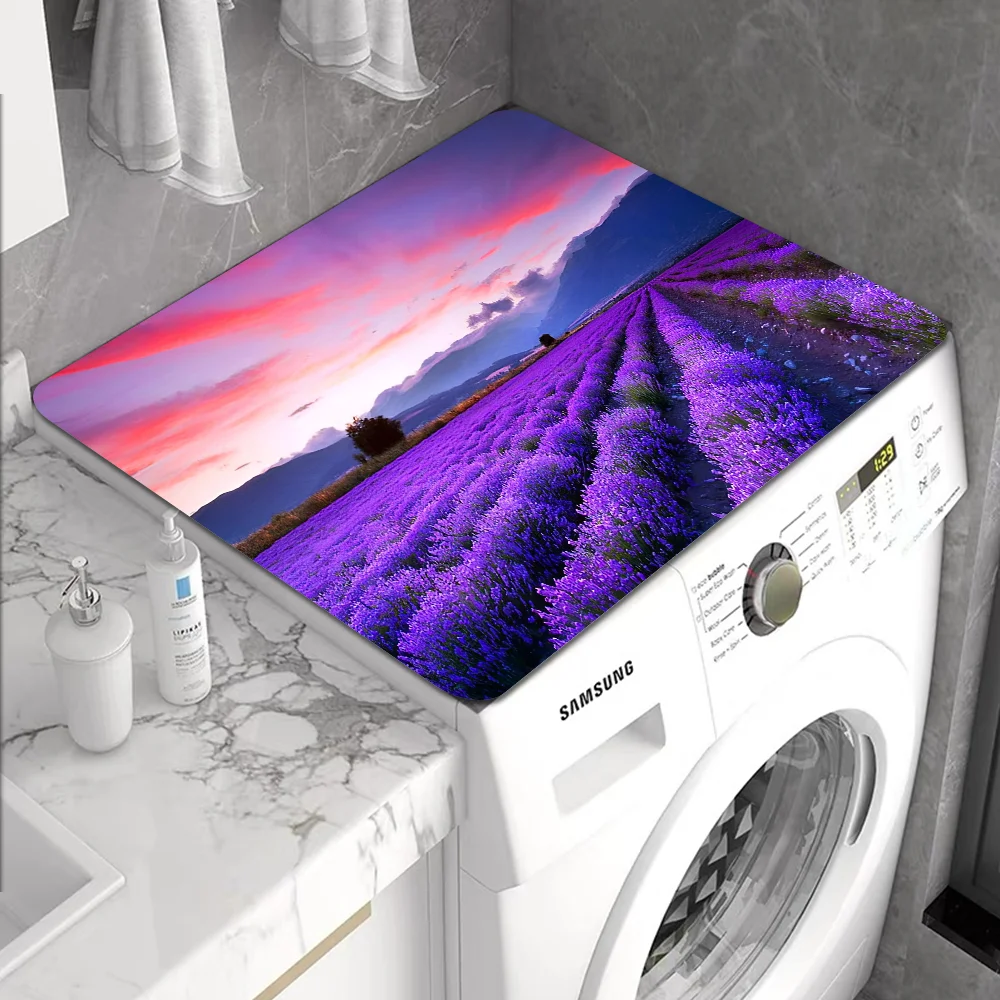 Lavender Flower Kitchen Absorbent Pad Dry Draining Mat Sink Washstand Coffee Machine Pads Table Placemat Faucet Anti Splash 2