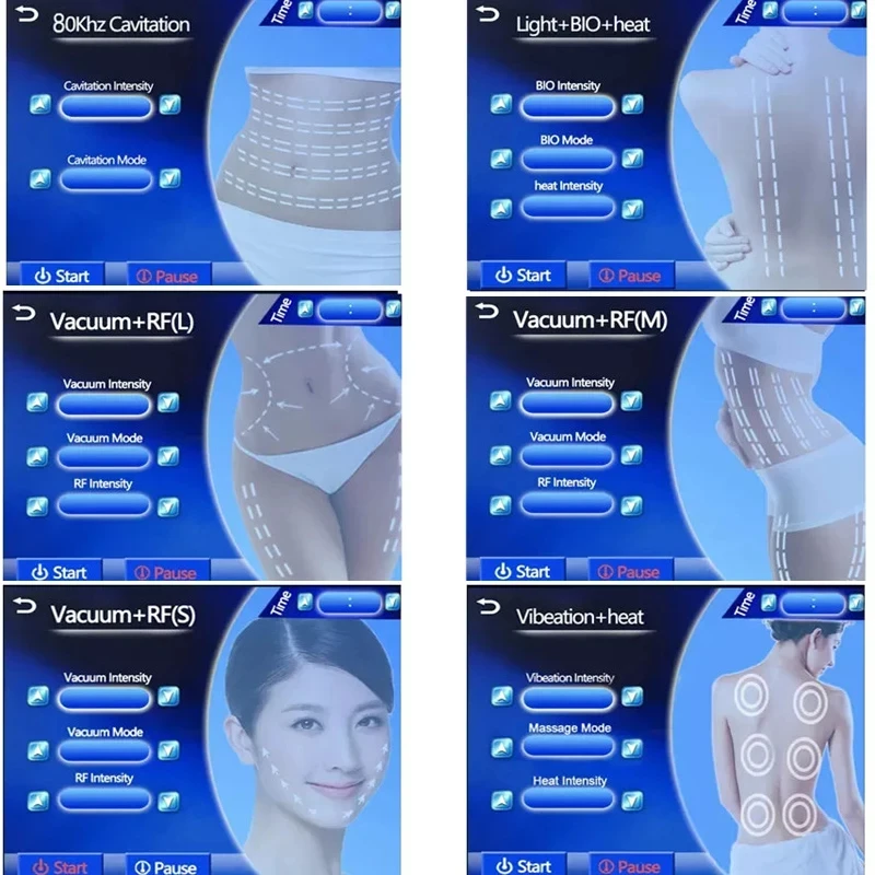 2024 5D 80k Cavitation + RF+Vacuum Body Slimming Fat Burner Health Machine 6 in 1 Ultrasound Massager Weight Loss Beauty Device 6