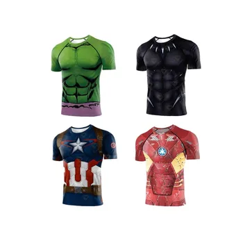 Marvel Heroes Series Sports Short Sleeves, 3D Printed Quick Drying Short Sleeves, Children's and Men's Clothing 1