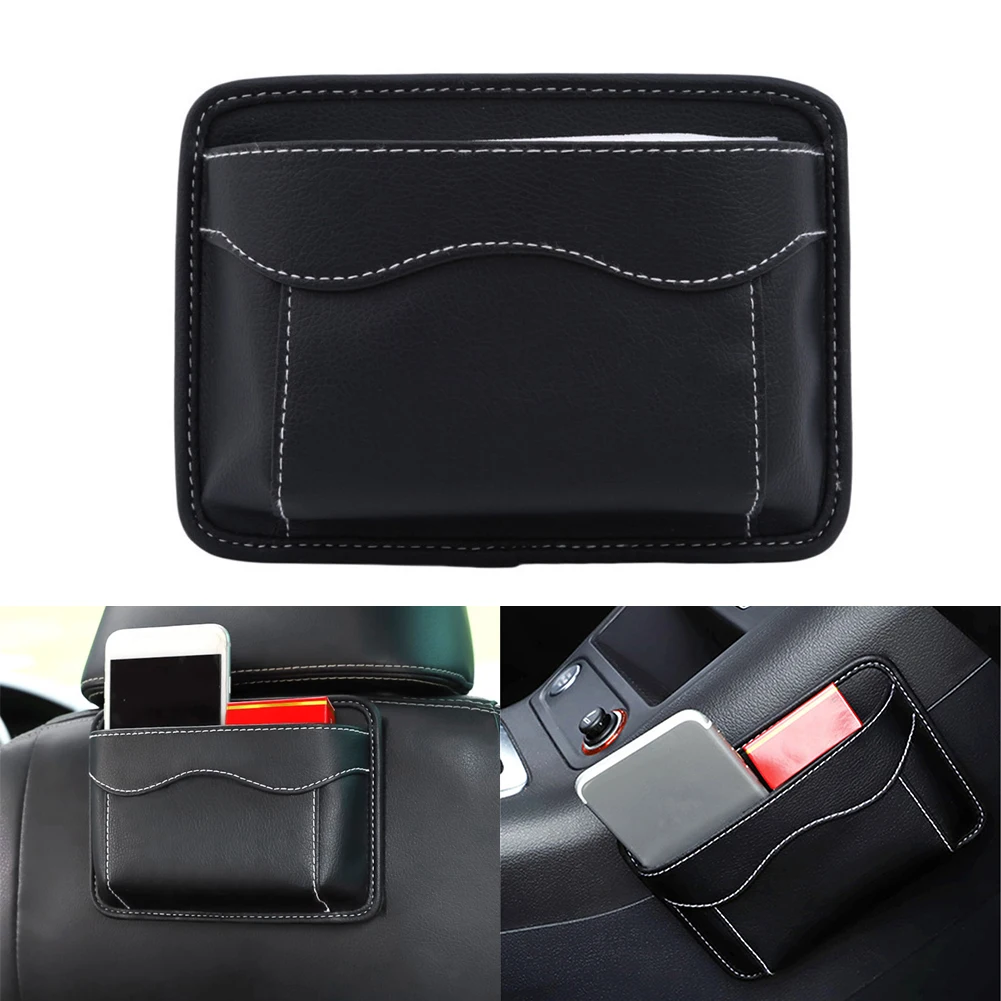 

Durable Hot Sale Useful Newest Reliable Tools Storage Box Black For Auto Door Mini Storage Bag Organizer PU Leather