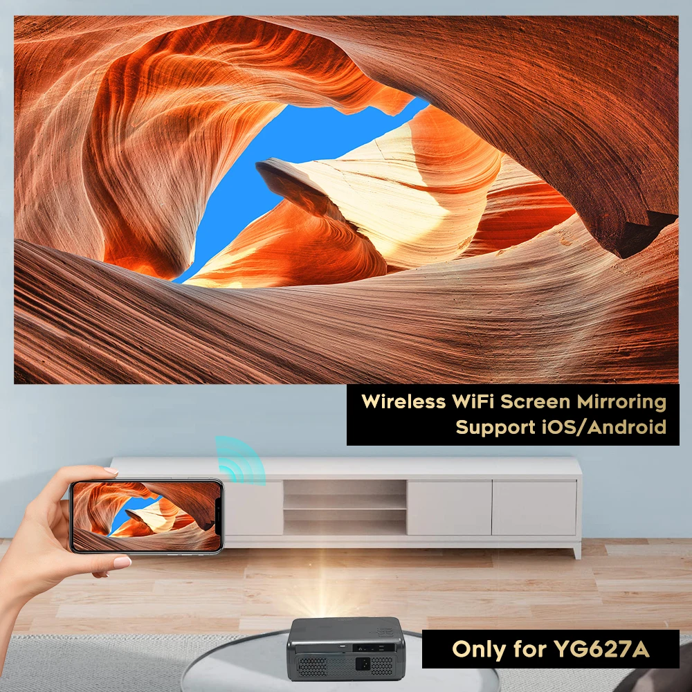 Everycom YG627 Projector Android 11.0 WIFI Full HD 1080P Video Home Theater Cinema Smart Phone Beamer LED Proyector for 4k Movie