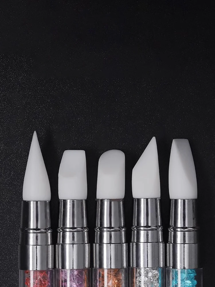 Double headed single silicone pen construction painting brush flower pen nail DIY tool 4