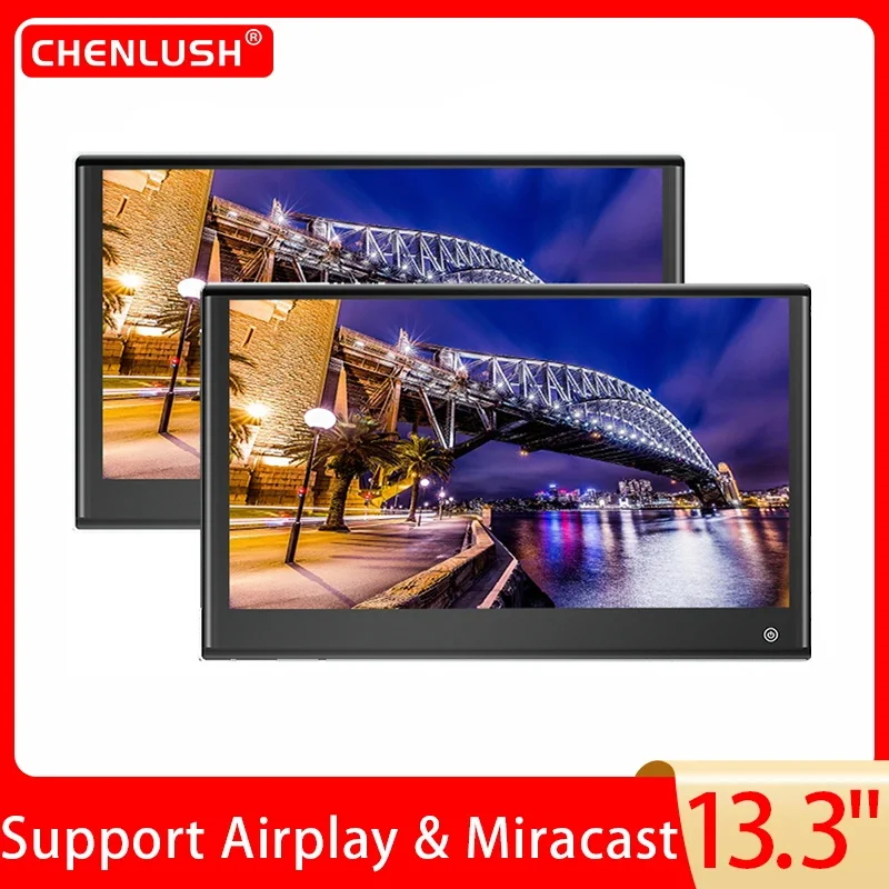 

13.3 Inch Android 11 Car Headrest Monitor Tablet for Back Seat Touch Screen Portable Video Player with Phone Wireless Mirroring