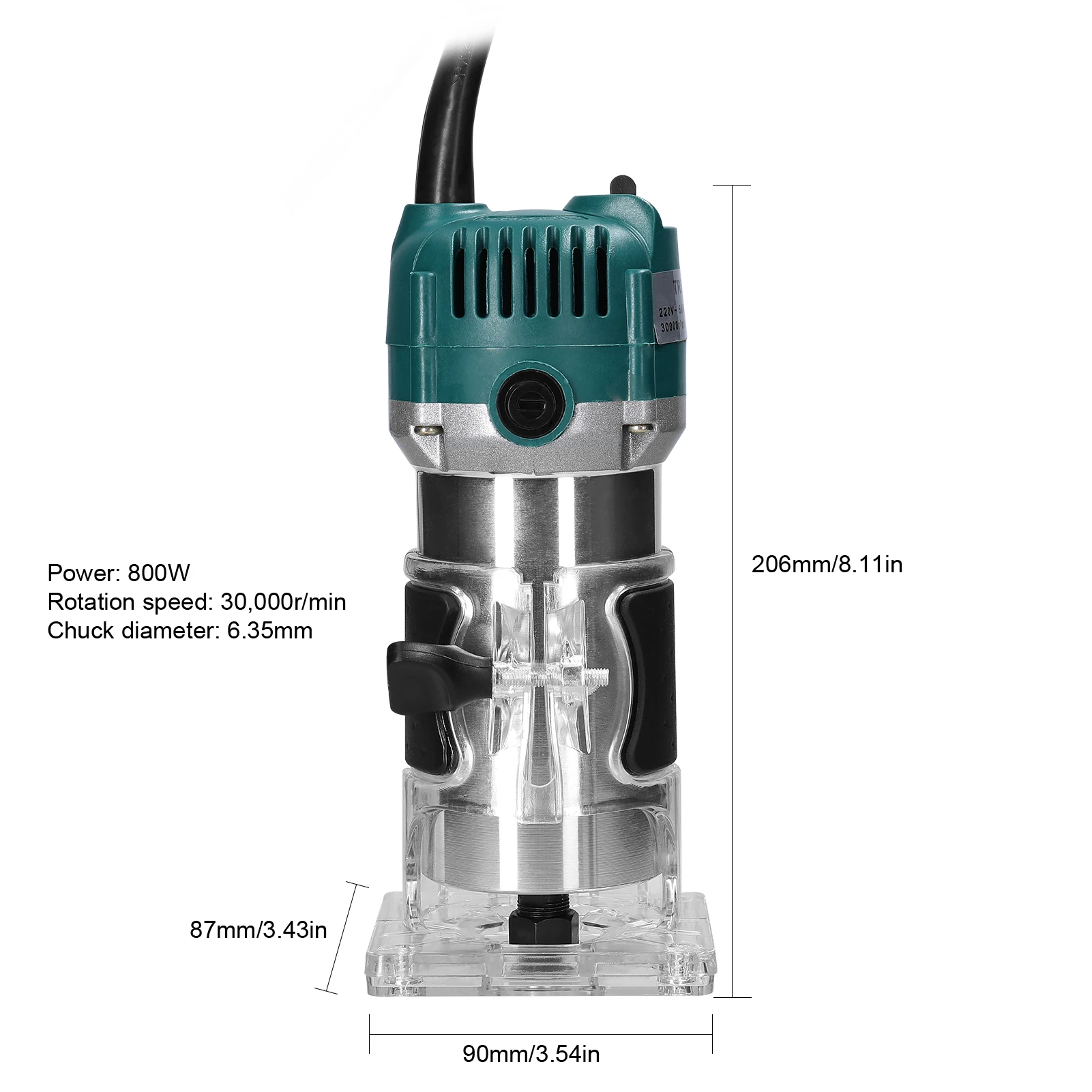 Trimmer Wood Milling Trimming Engraving Slotting Machine Versatile Woodworking Router Power Tool with 15PCS Milling Cutters 2