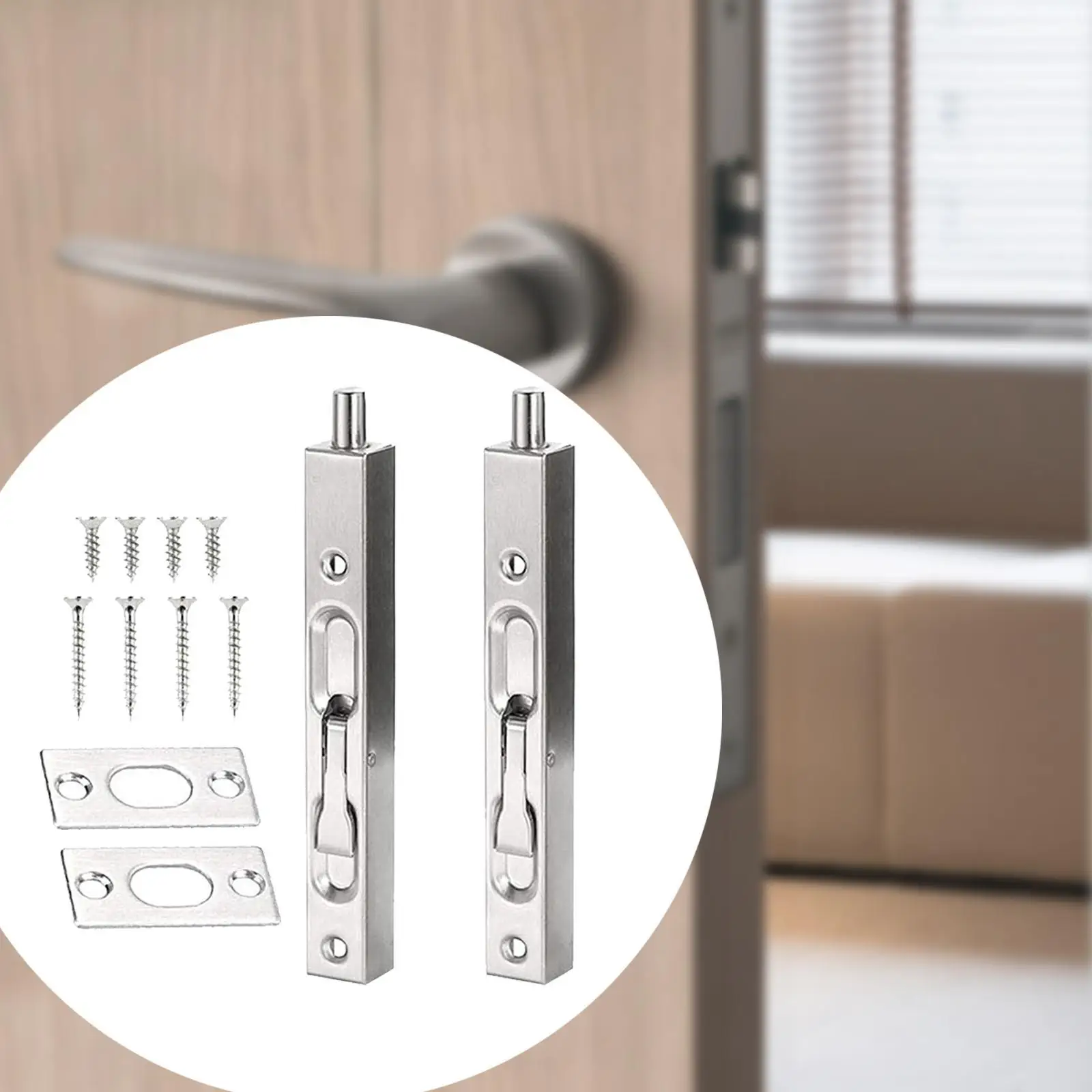 Flush Bolts Sturdy Practical Easy to Use Hardware for Hotel Apartment Home
