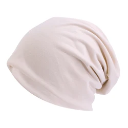 Versatile Unisex Elastic Beanie Hat - One Size (Beige)