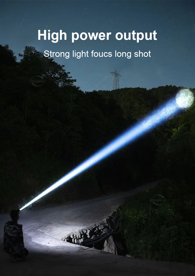 Description Picture 6 of item1000000LM Ultra Powerful Headlamp USB Rechargeable Head Flashlight Lighting 2000M Zoom Headlight LED Head Lamp Fishing Lantern