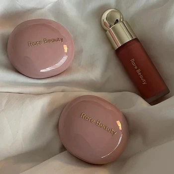 New Fashion ROSE BEAUTY Setting Powder With Mirror Liquid Blush Moisturizing Dual-use Waterproof Lip Glaze Rouge Smooth Makeup