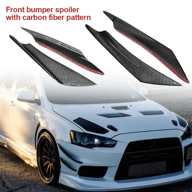 

4PCS Universal Car Front Bumper Lip Protector Rear Diffuser Auto Carbon Fiber Spoiler Splitter Wing Protection Guard