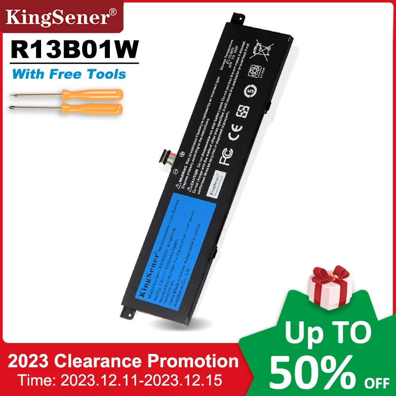 Kingsener-bateria do Portátil para Xiaomi mi Air Series Tablet pc 39wh Novo 7.6v 5230mah R13b01w R13b02w 13.3