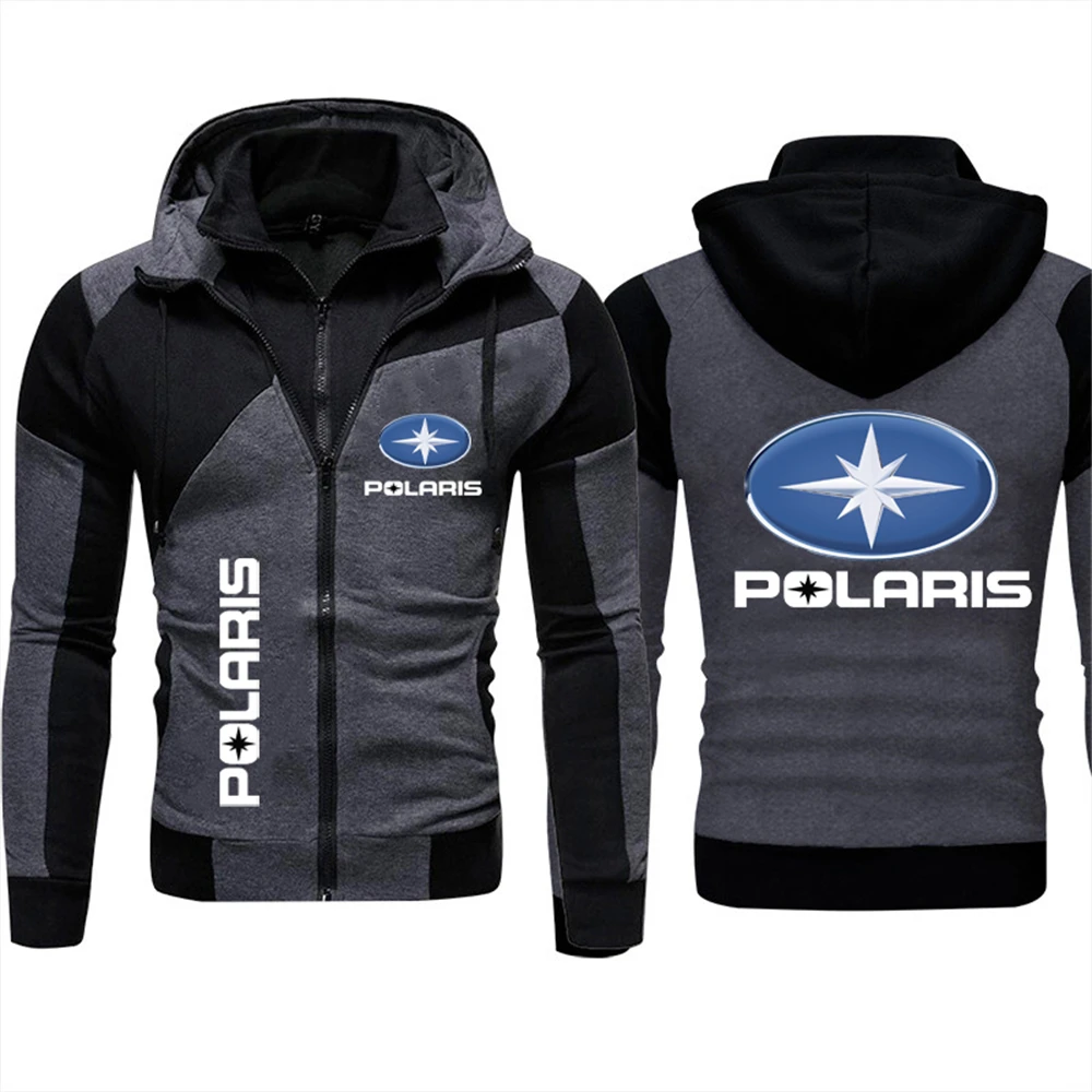2024 Spring New POLARIS All Terrain Vehicle Men's Double layered Double Zipper Jacket Outdoor Multi functional Windproof Jacket 2