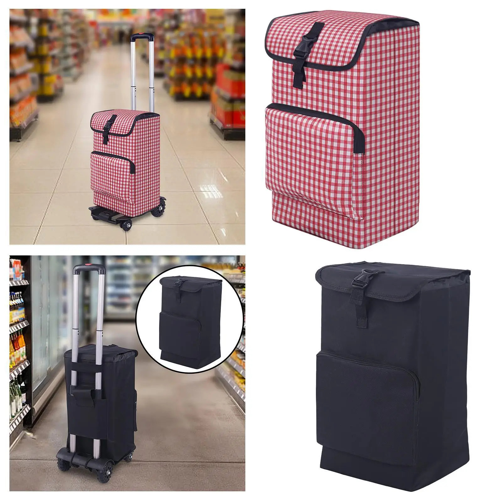 Shopping Spare Bag Large Reusable Pouch for Shopping Cart Fold up Hand Truck Folding Hand Cart Replacement Bag