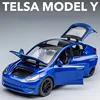 1:32 Tesla Model Y Pull Back Sound and Light Simulation Alloy Car Model Children's Toy Car Ornament Alloy Car Model A963 2