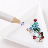 20/5Pcs Rhinestone Picker Dotting Pencil White Wax Pen for Picking Up Stones Crystal Bead Applicator Nail Art Decoration Tools 2