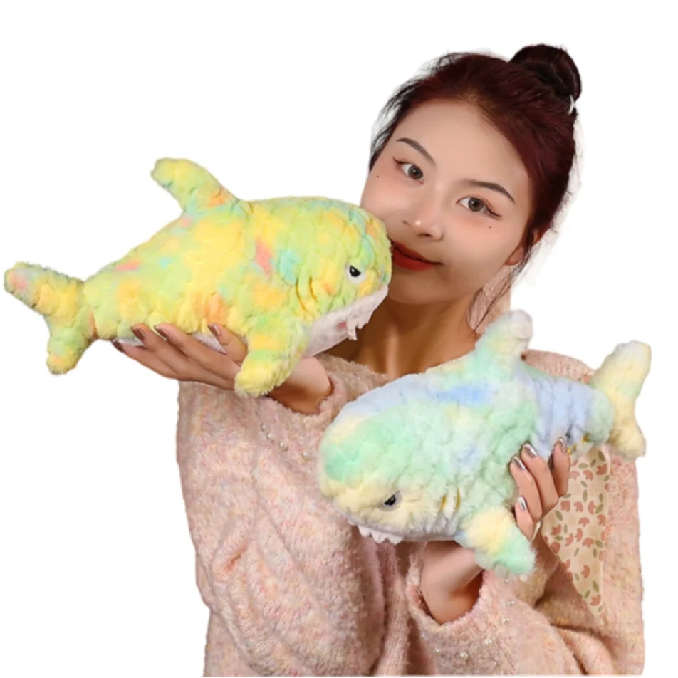 

30CM Interesting Creative Colorful Shark Soft Plush Toys Accompany Dolls Sofa Decoration Girls Kids Birthday Christmas Presents