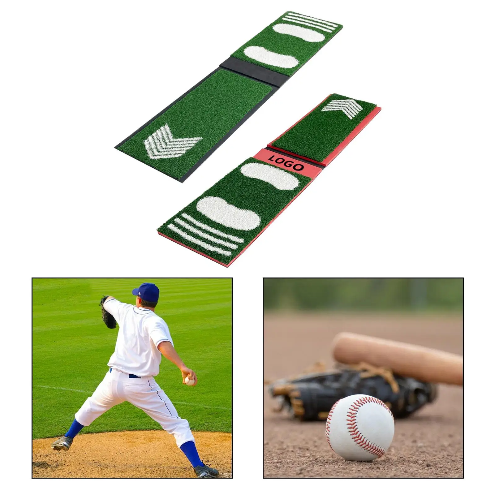 Softball Pitching Mat Regulation AntiSlip Antifade Pitch Mat Rubber Baseball Pitchers Mound for Pitching Practice Indoor Outdoor